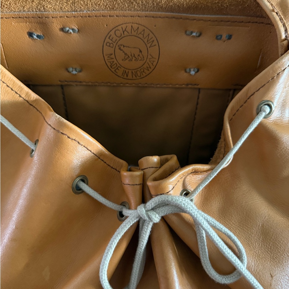 Chic Tan Leather Backpack for Women - Picture 8 of 9